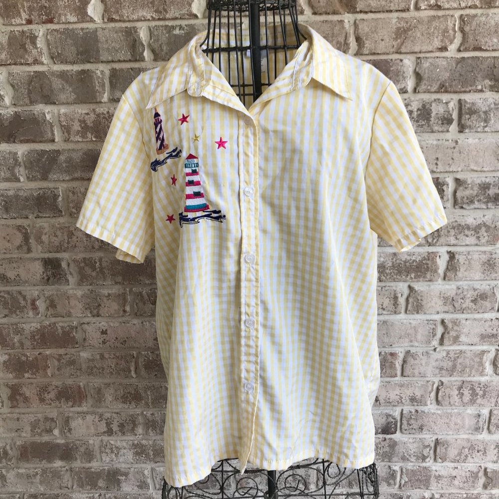 American Sweetheart Shirt Lighthouses Large NWOT